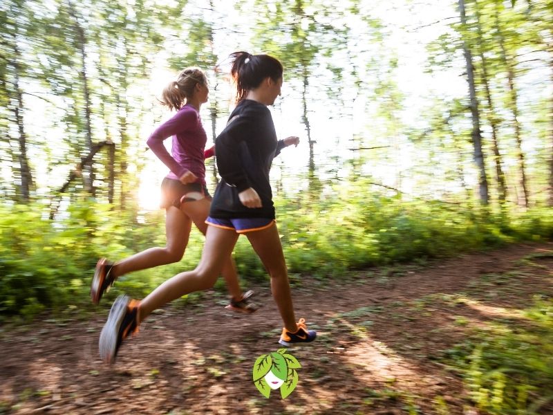 Kobiety biegające w lesie